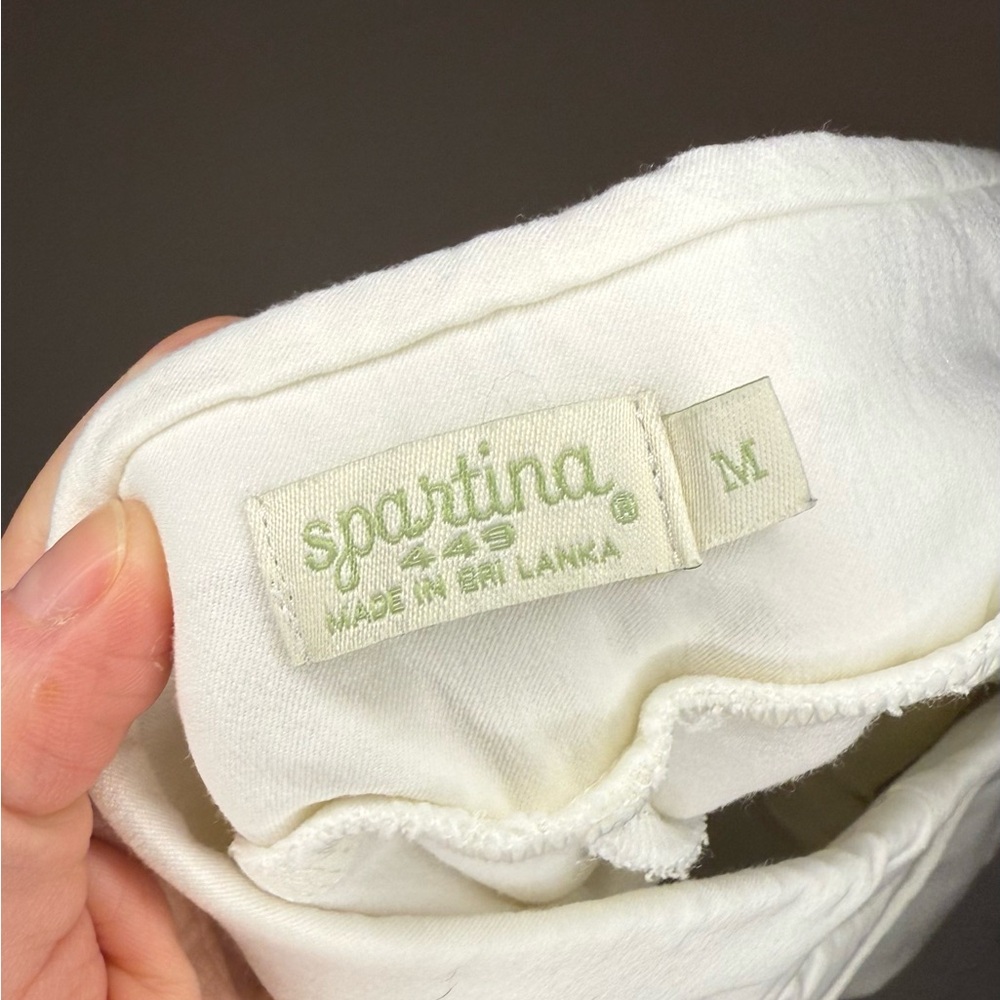 Spartina 449 Women’s Maren Pull-on Ankle Pants Buttercream White Medium EUC - Picture 7 of 8
